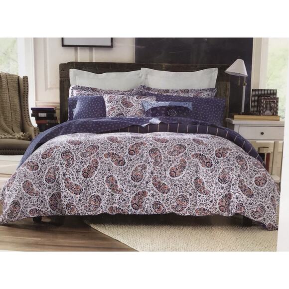 Tommy Hilfiger Comforter Twin / XL Pillow Sham Tottenham Paisley Floral Bedding - Picture 1 of 5